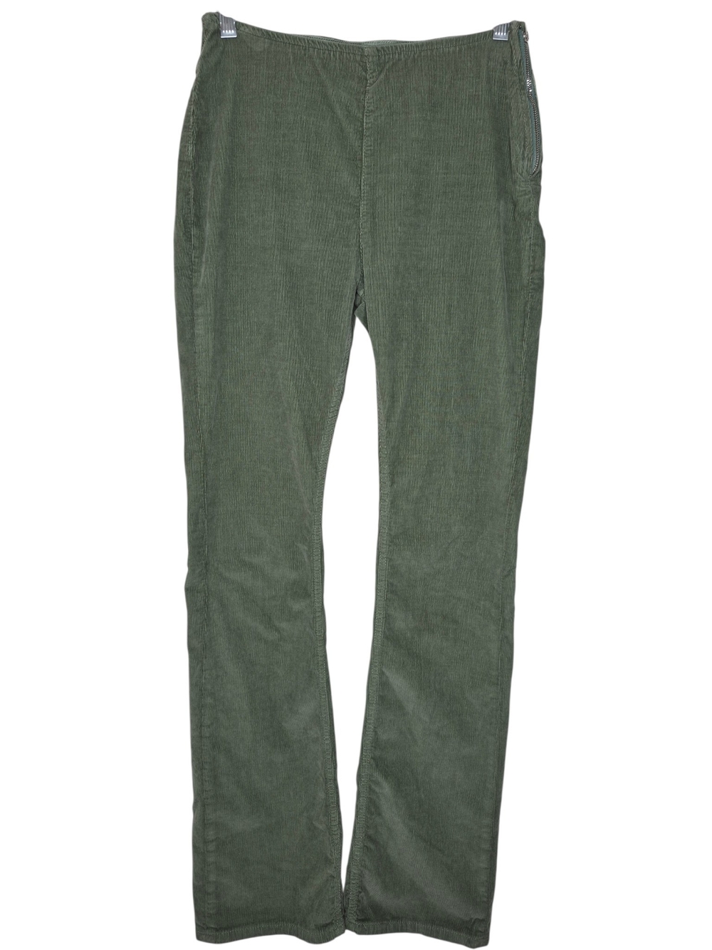 We The Free Free People Corduroy Flare Pants Side Zip Sage Army Green Womens 27